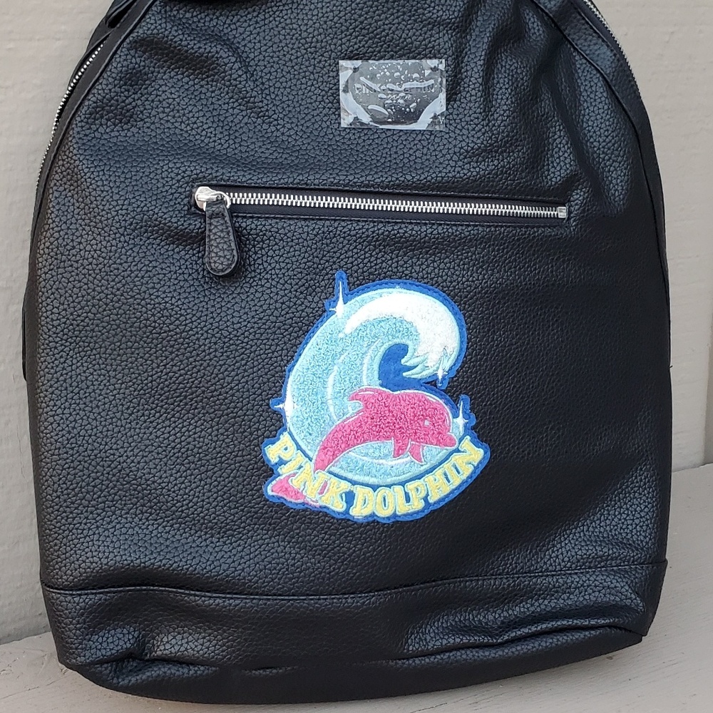 Pink dolphin leather backpack